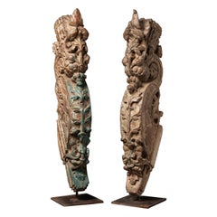 18th century Set of antique wooden Indian temple fragments from India
