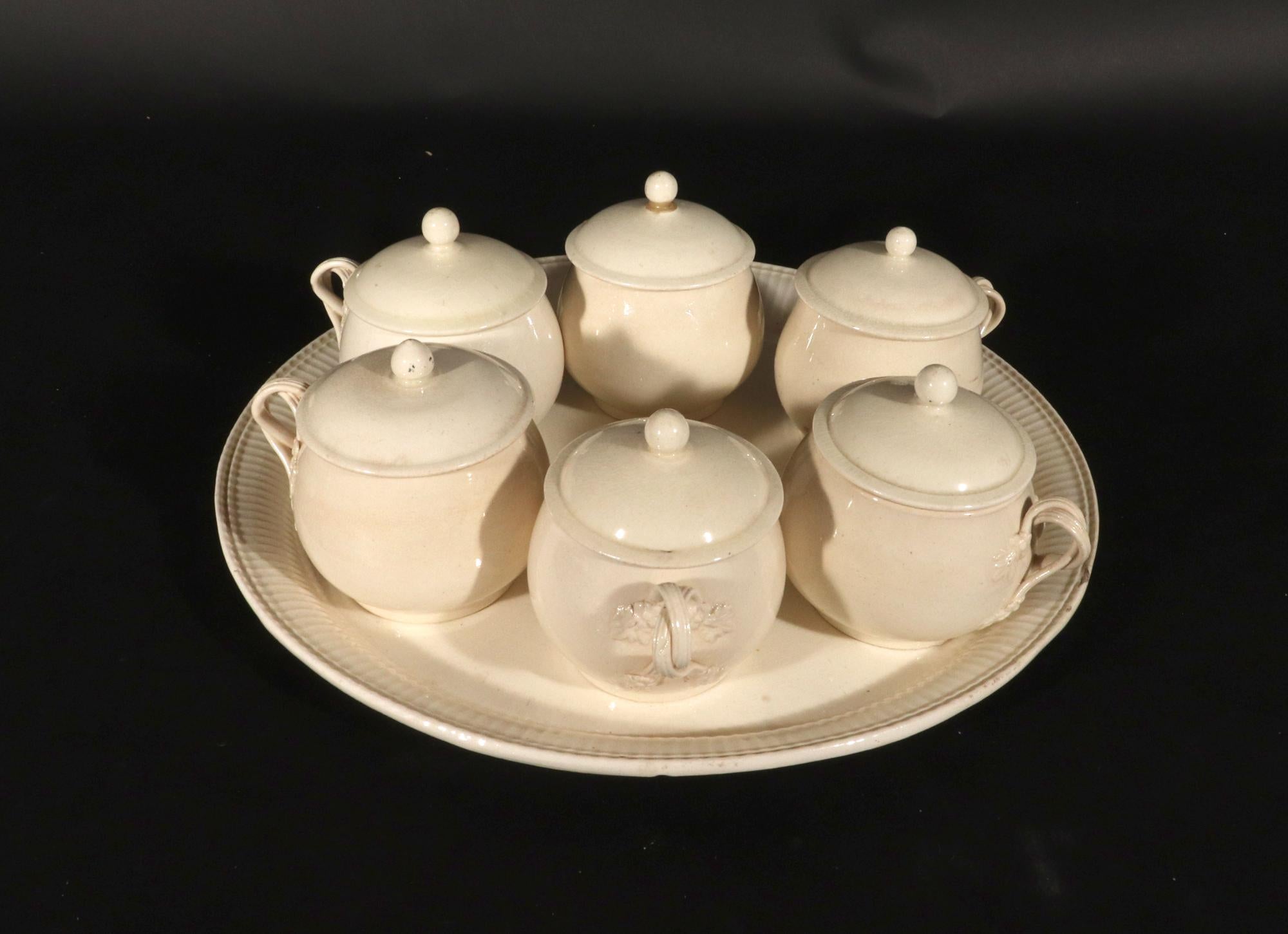 Juego de pote de crema y soporte ingleses del siglo XVIII en Bueno estado para la venta en Downingtown, PA