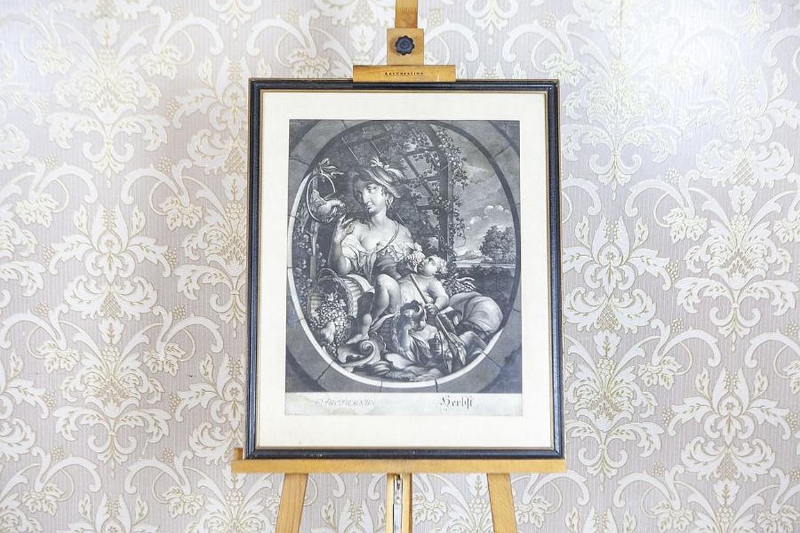 18th-Century Set of Engravings of Seasons Signed by M. E. and J. J. Ridinger In Good Condition For Sale In Opole, PL
