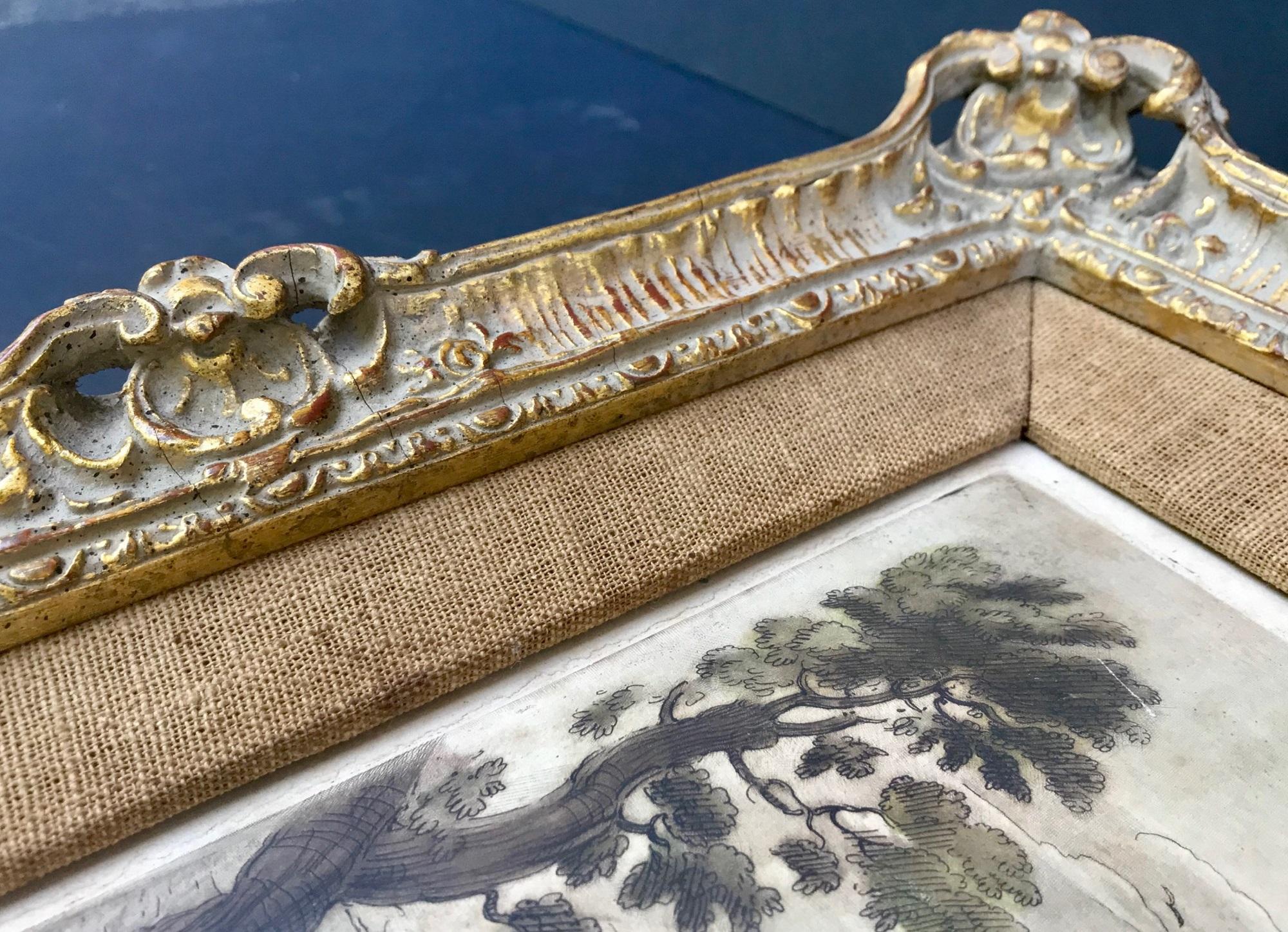 18th Century Set of Four Engravings after Claude le Lorrain in Gold Leaf Frames 9