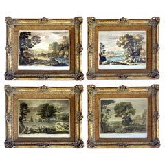 18th Century Set of Four Engravings after Claude le Lorrain in Gold Leaf Frames
