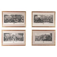 Ensemble de quatre gravures de J Audran du 18ème siècle
