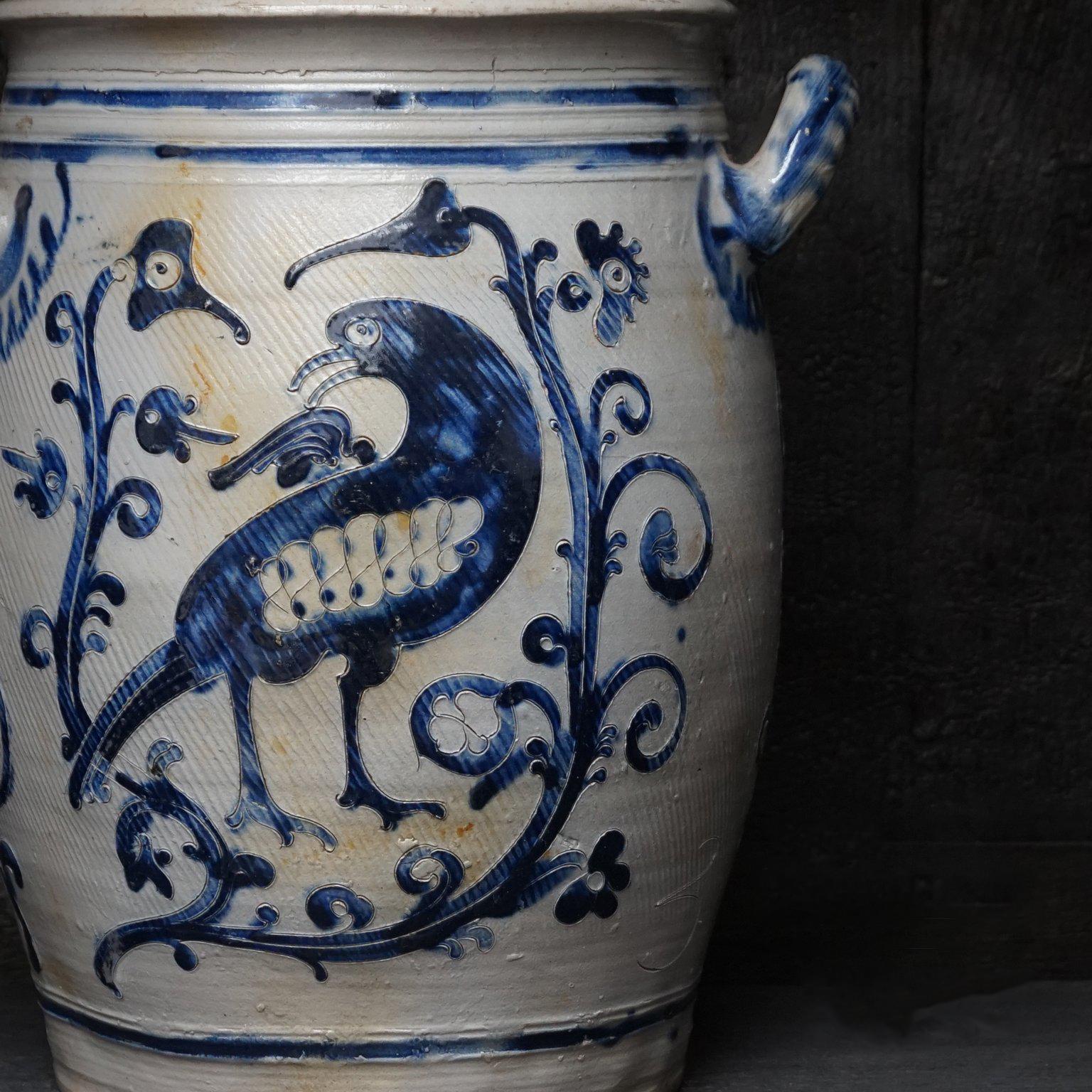 18th Century Set of Ritzdekor Westerwald Horse and Bird Pottery or Stoneware 3