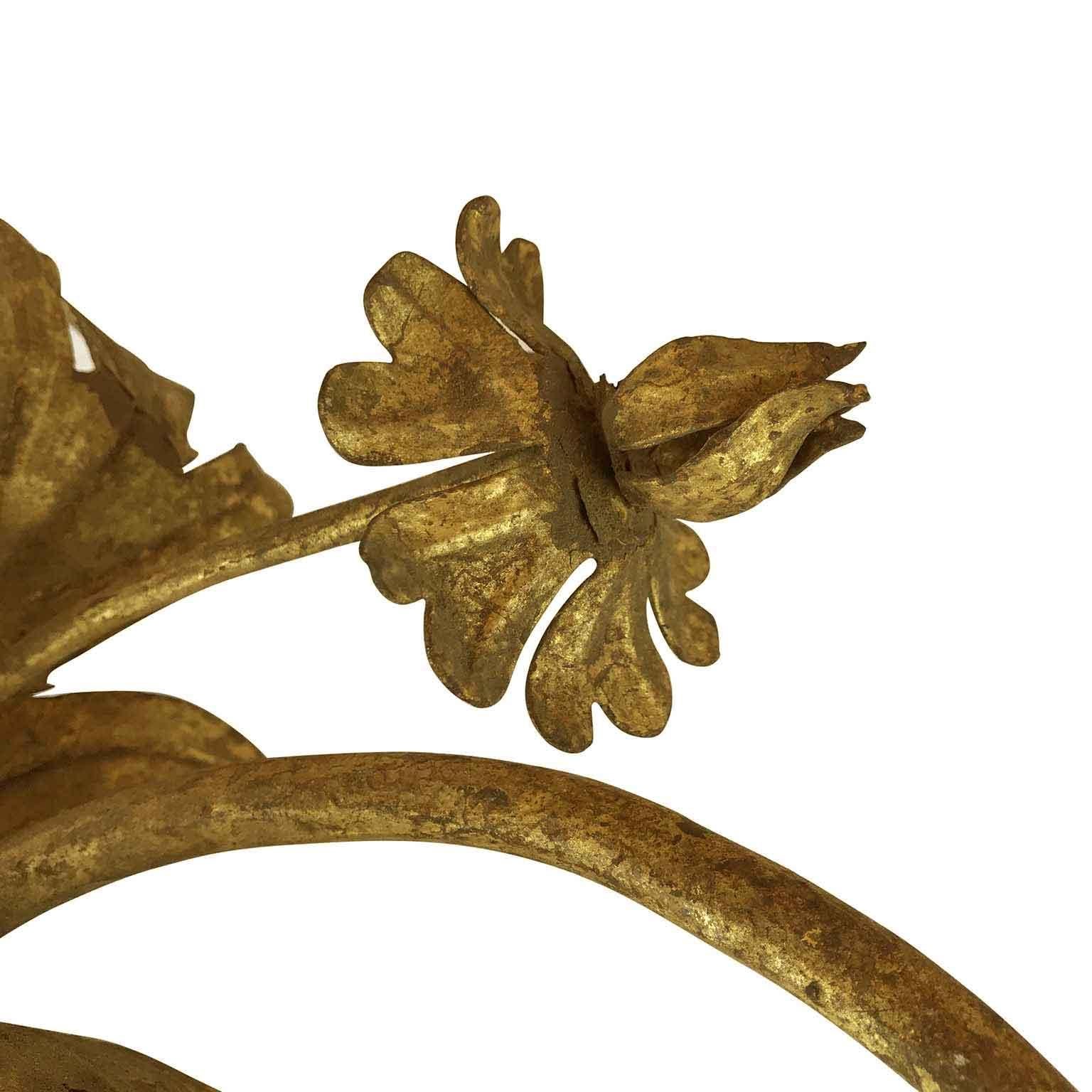 Ensemble de six chandeliers muraux dorés italiens du 18ème siècle Bon état - En vente à Milan, IT