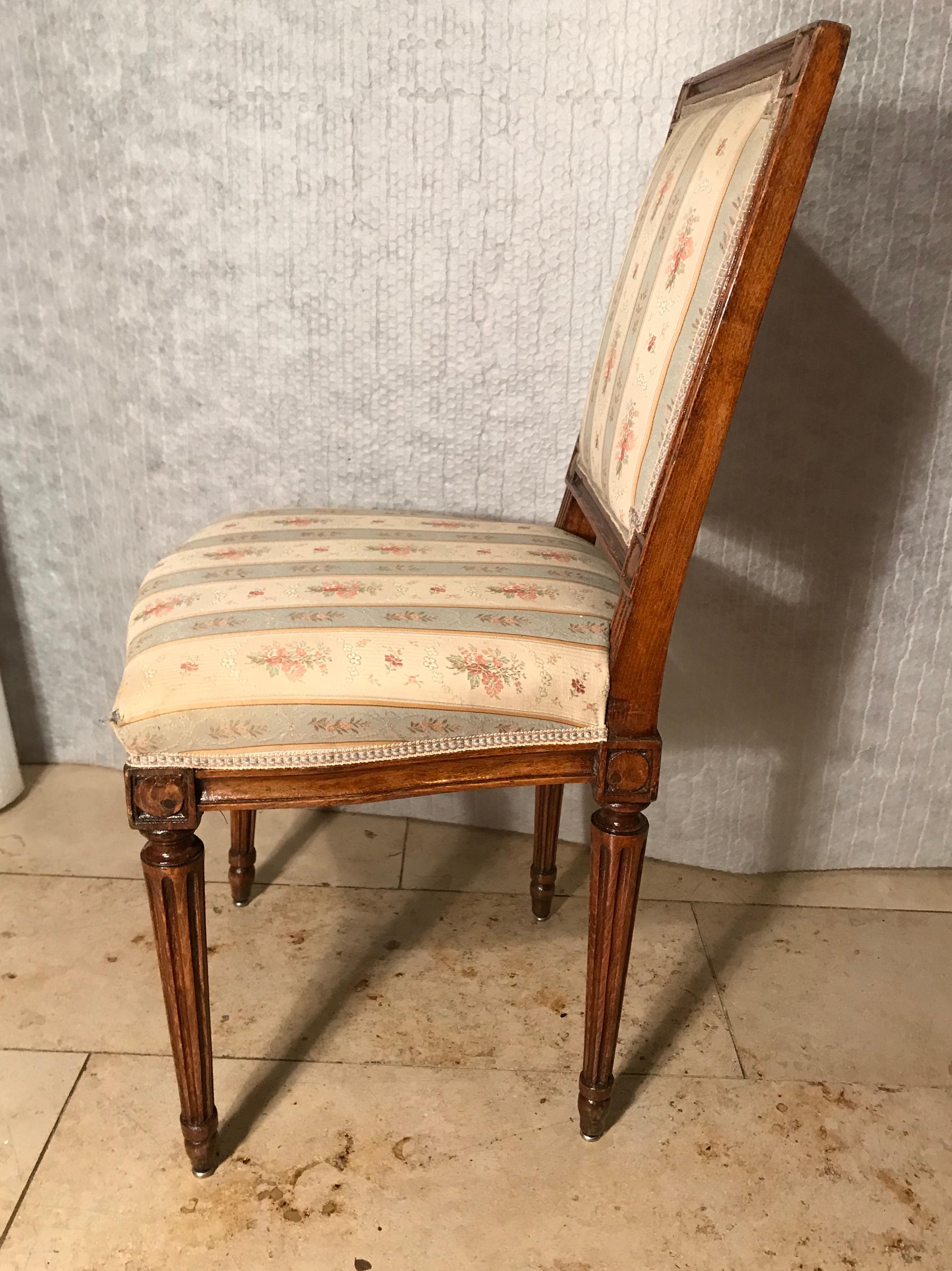 18th Century Set of Six Louis XVI Chairs In Good Condition In Belmont, MA