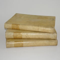 18th Century Set of Three Vellum Books