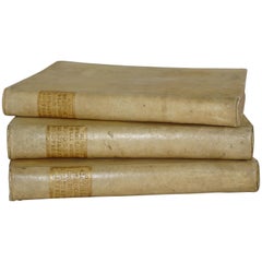 Antique 18th Century Set of Three Vellum Books