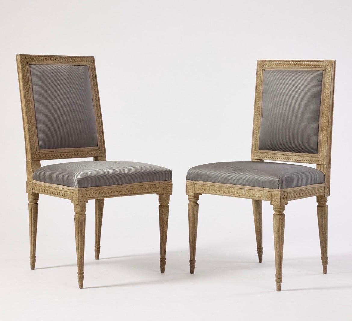 Siglo XVIII Conjunto de seis sillas suecas Periodo Gustaviano Sueco en venta