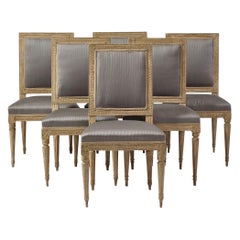 18th Century Set Six Swedish Chairs Gustavian Period