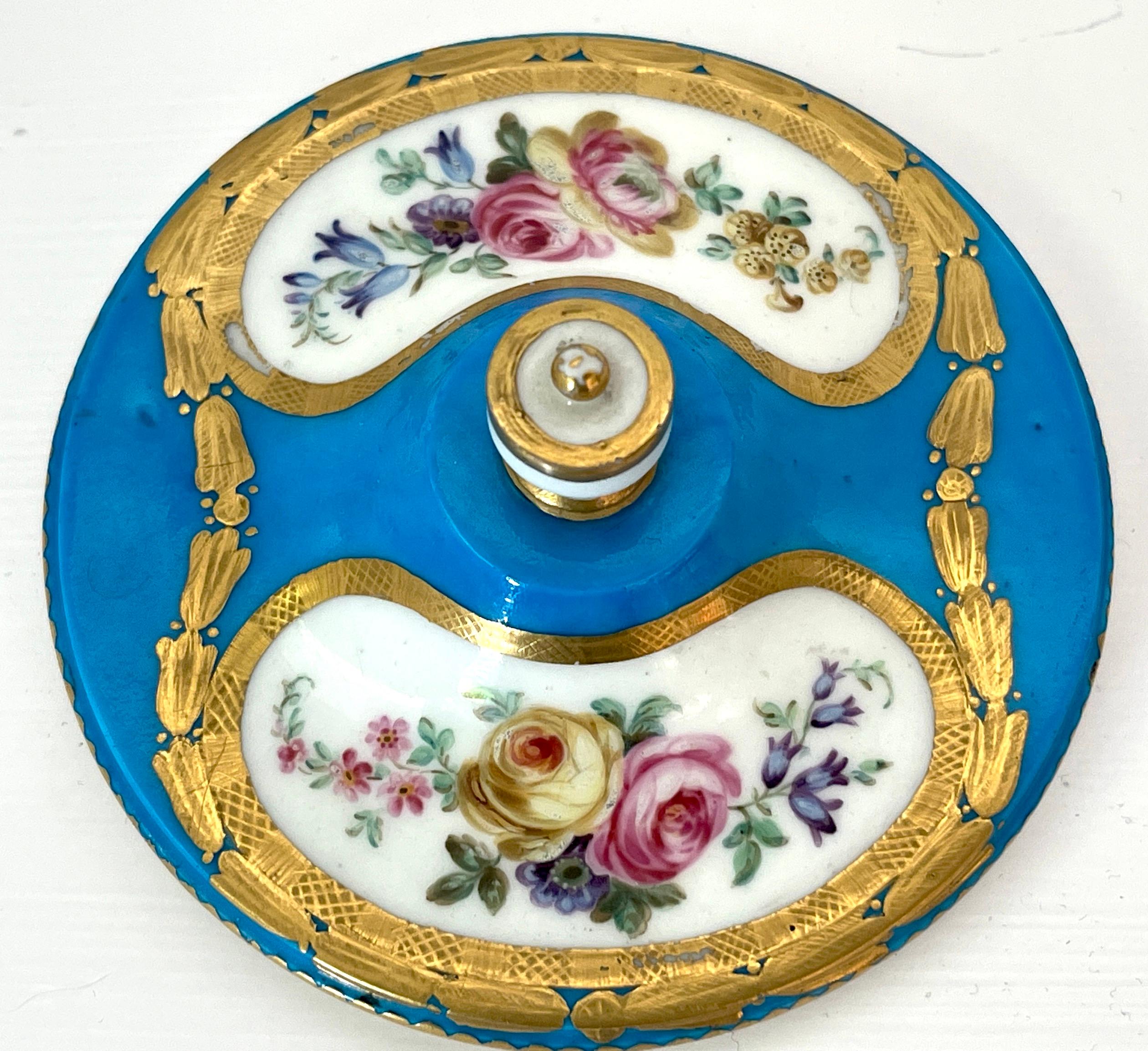 18th Century Sevres Blue Celeste Putti Motif Sugar Box 1767, Special Order For Sale 6