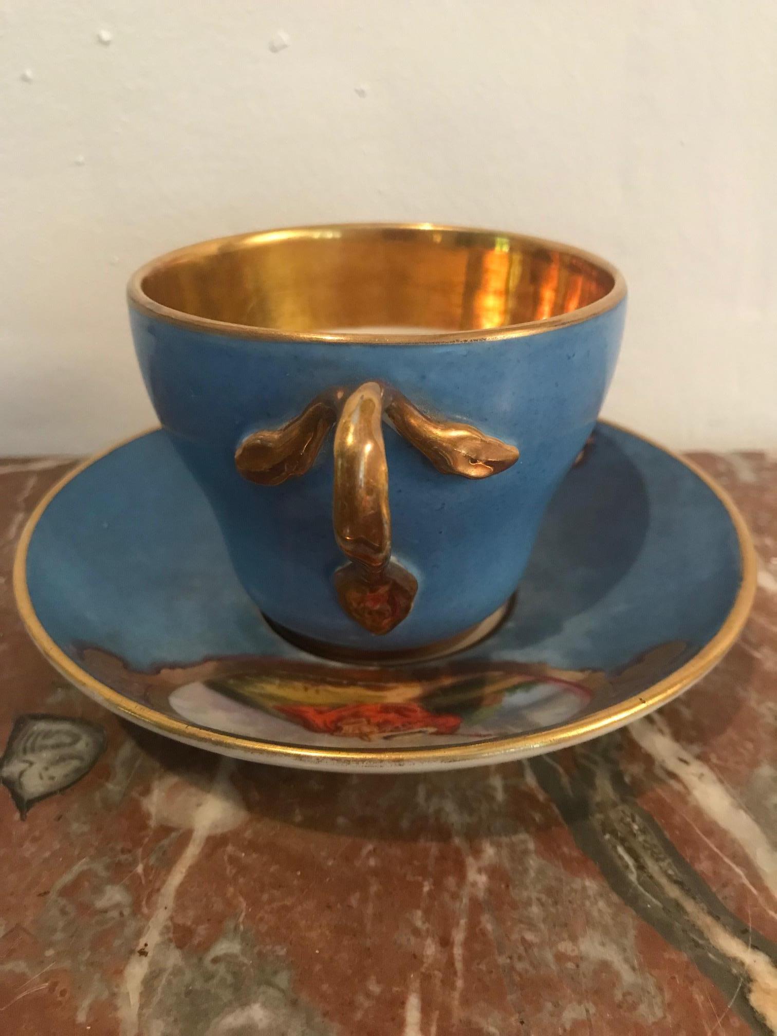 French 18th Century Sevres Cup and Saucer For Sale