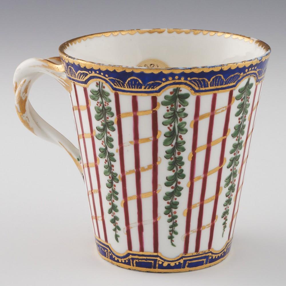 Late 18th Century Sevres Porcelain Trembleuse Cup and Saucer First Size For Sale