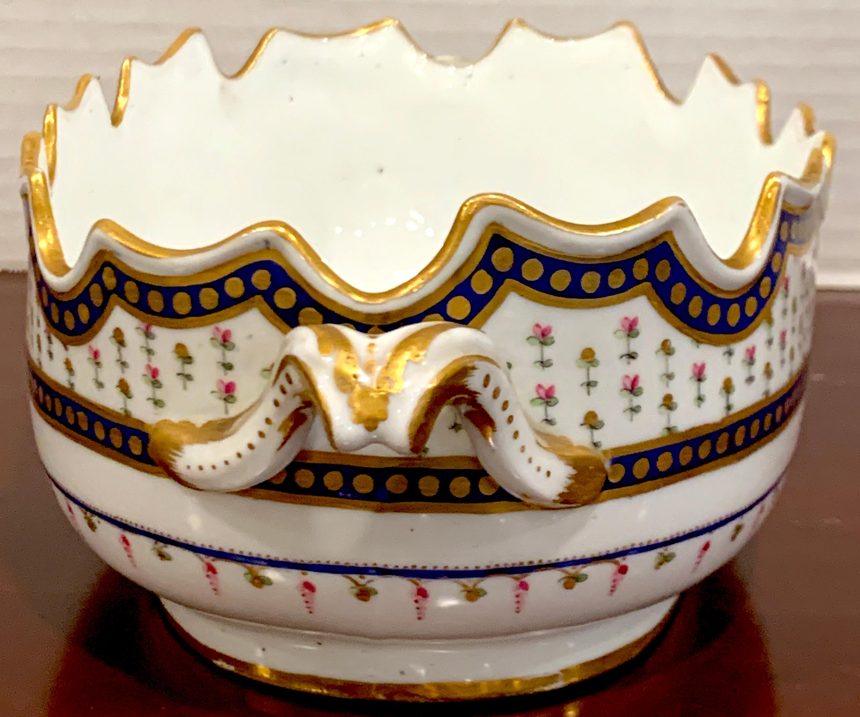 18th Century Sevres Porcelain Floral Painted Monteith Bowl, 1793 4