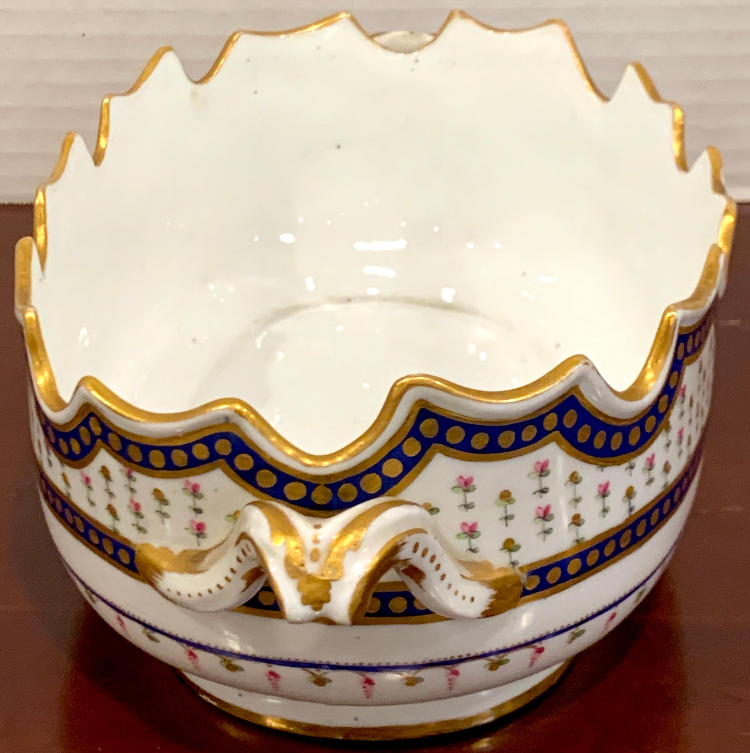18th Century Sevres Porcelain Floral Painted Monteith Bowl, 1793 5