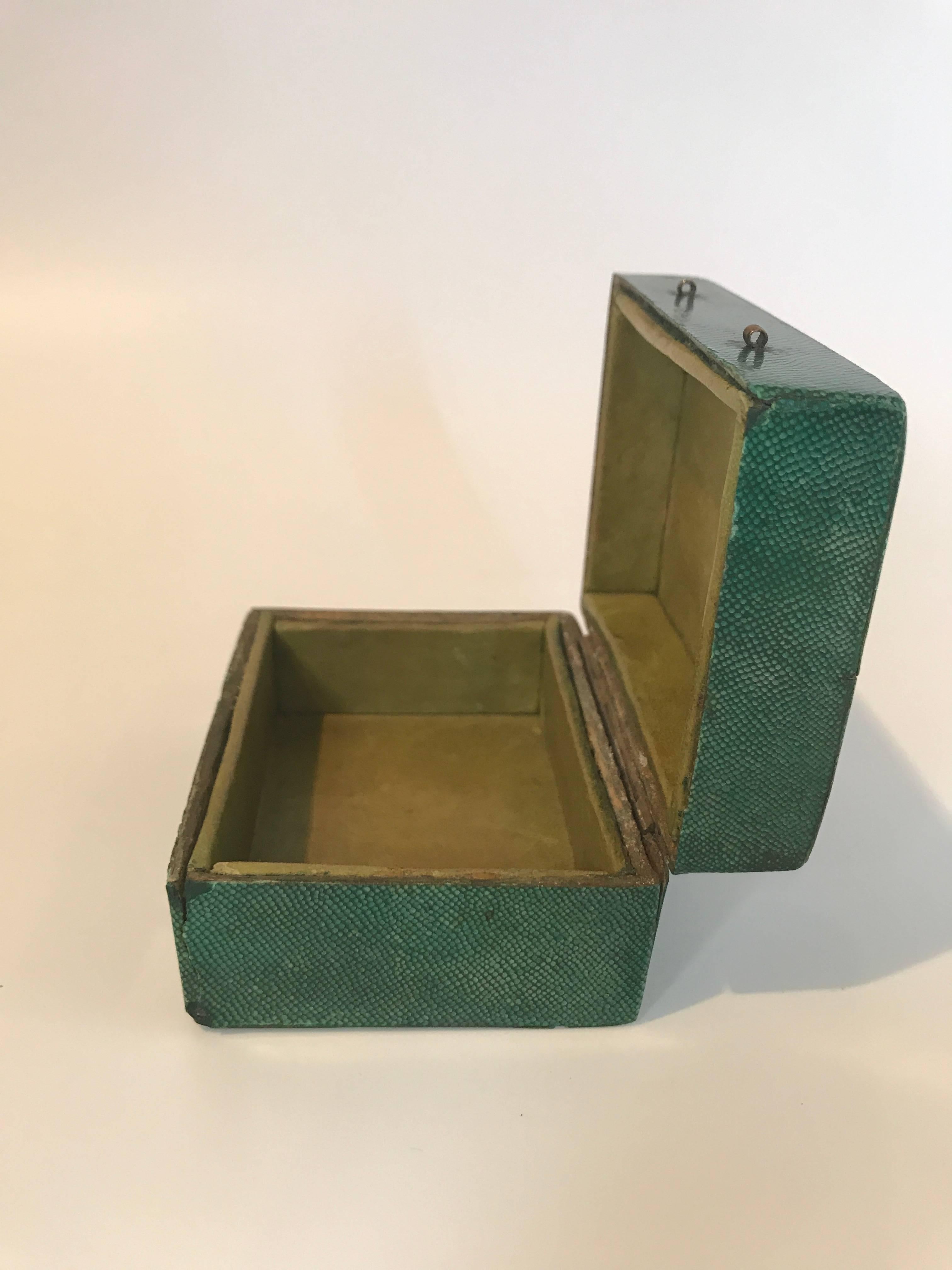 18th Century Shagreen Box with Green Leather Interior For Sale 1