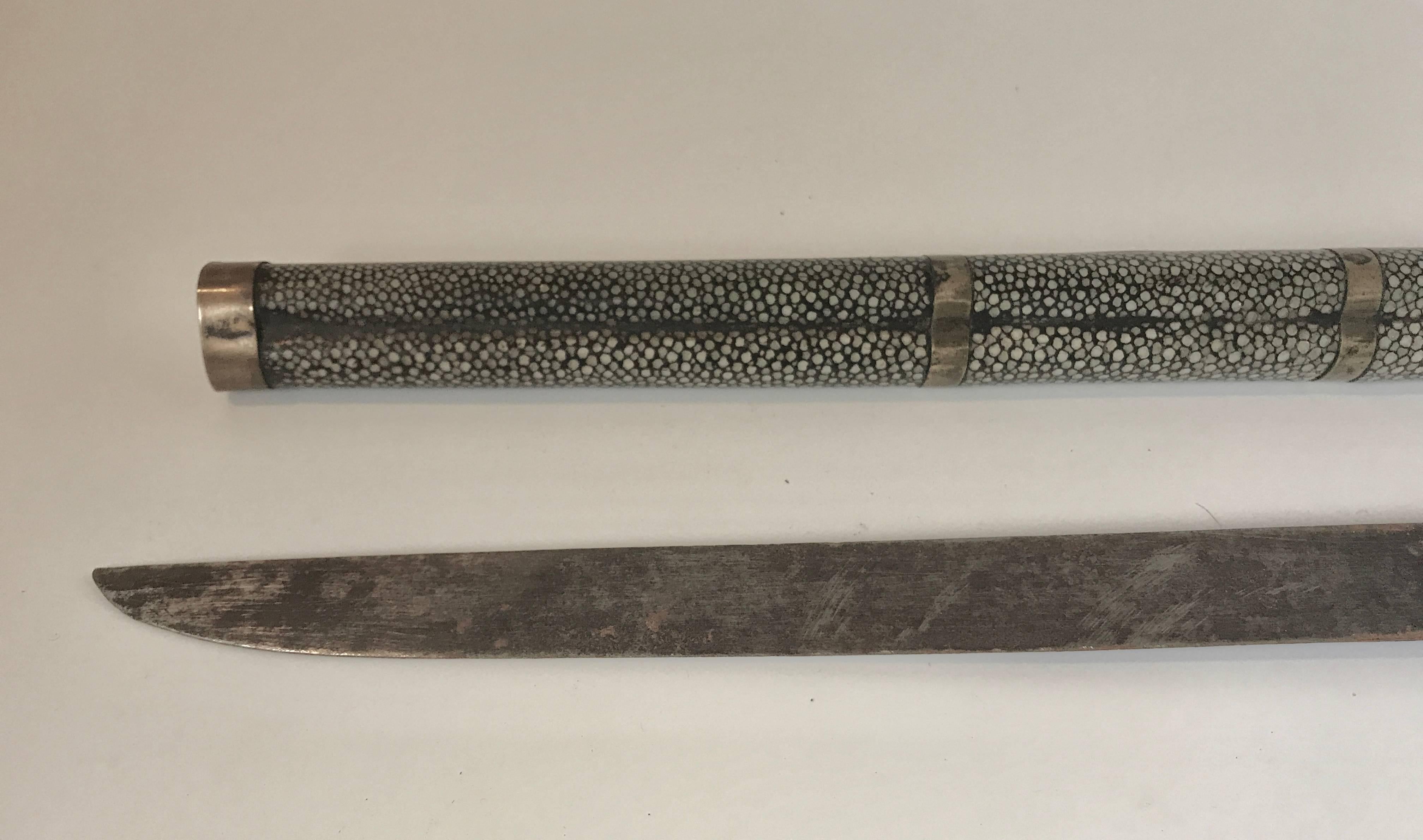 English 18th Century Shagreen Cutlery Case For Sale