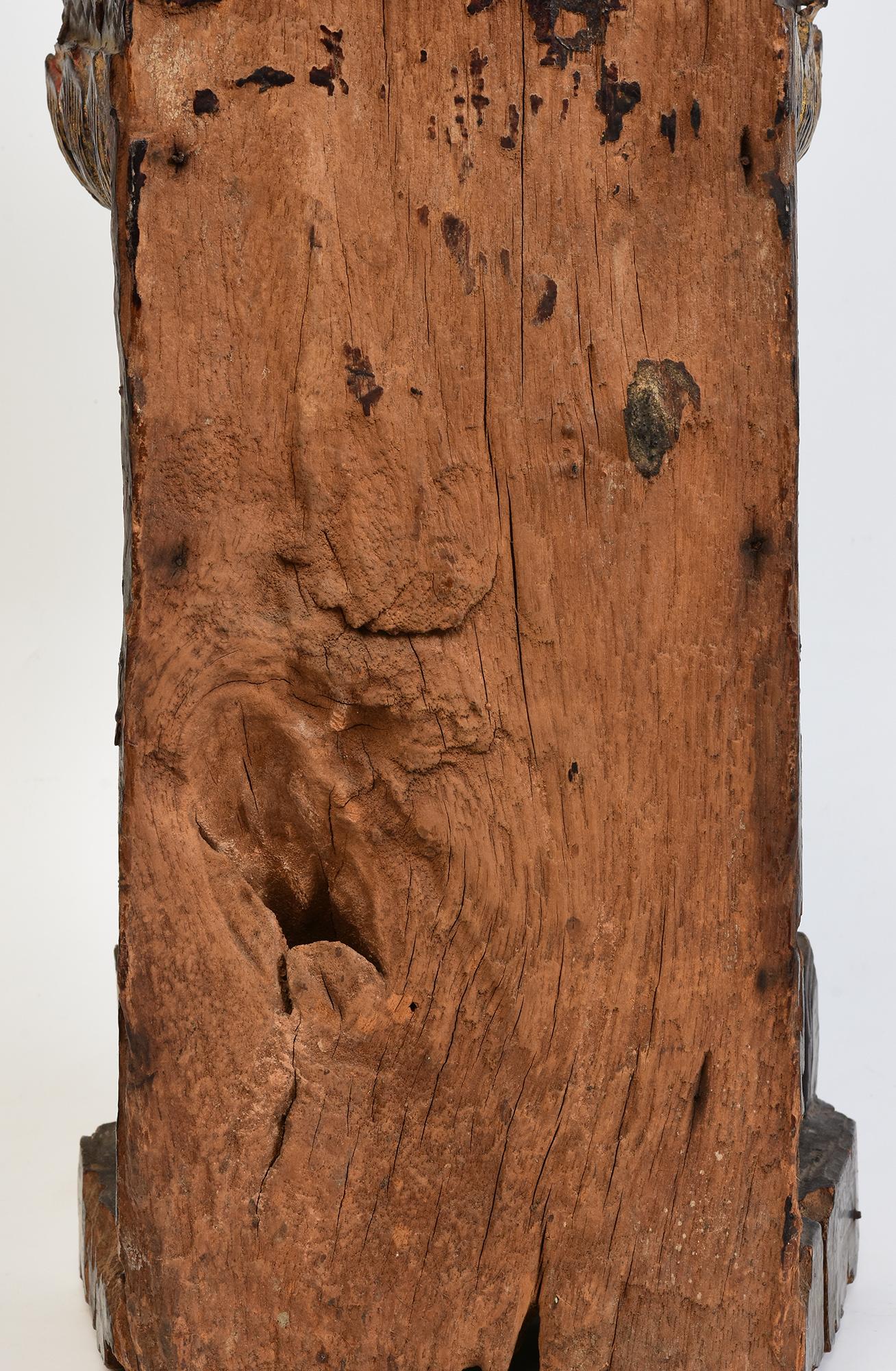 18th Century, Shan, Antique Burmese Wooden Seated Buddha For Sale 5