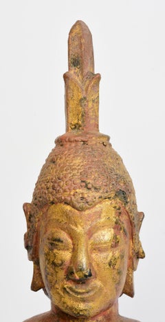18. Jahrhundert, Shan, antiker burmesischer sitzender Buddha aus Holz