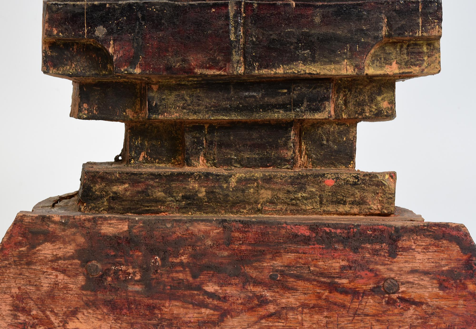 18th Century and Earlier 18th Century, Shan, Antique Burmese Wooden Seated Buddha For Sale