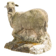18th Century Sheep Garden Statue in Sandstone, Germany