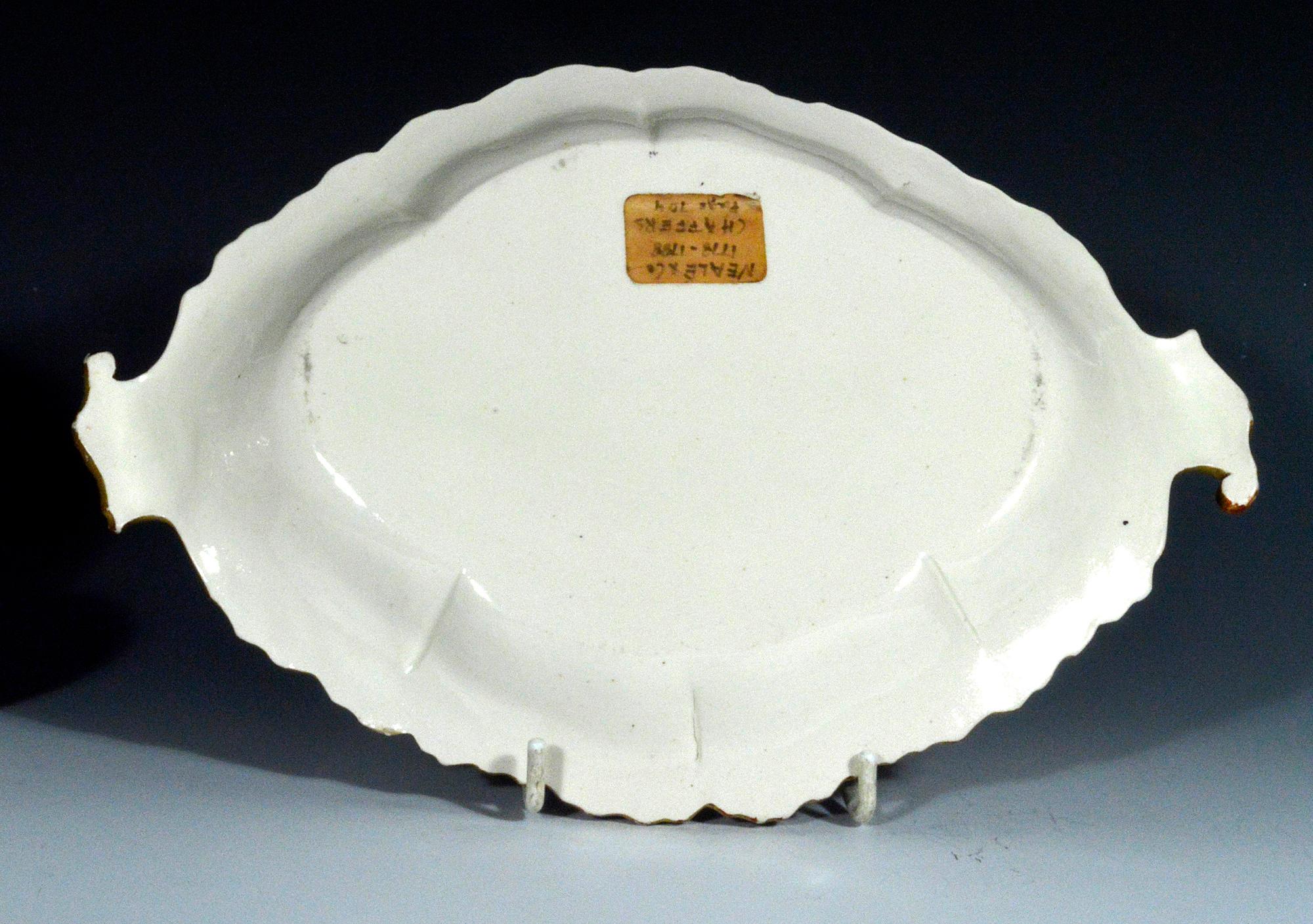 Pottery 18th Century Shell-Edge Creamware Sauce Tureen Puce-Decorated by Neale & Co. For Sale
