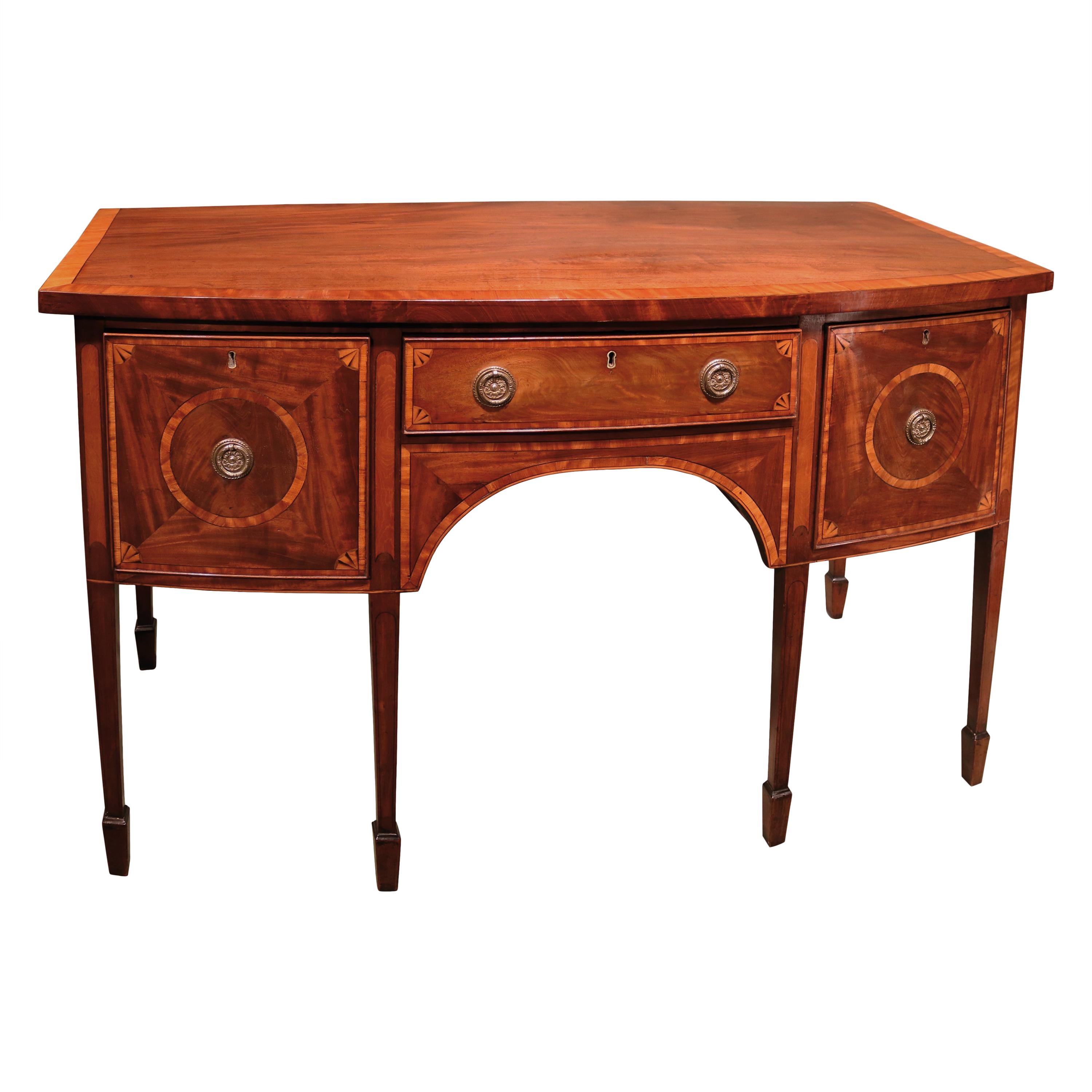 18th Century Sheraton Mahogany Bow Sideboard