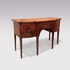 Late 18th Century Sheraton Mahogany Bowfront Sideboard, England