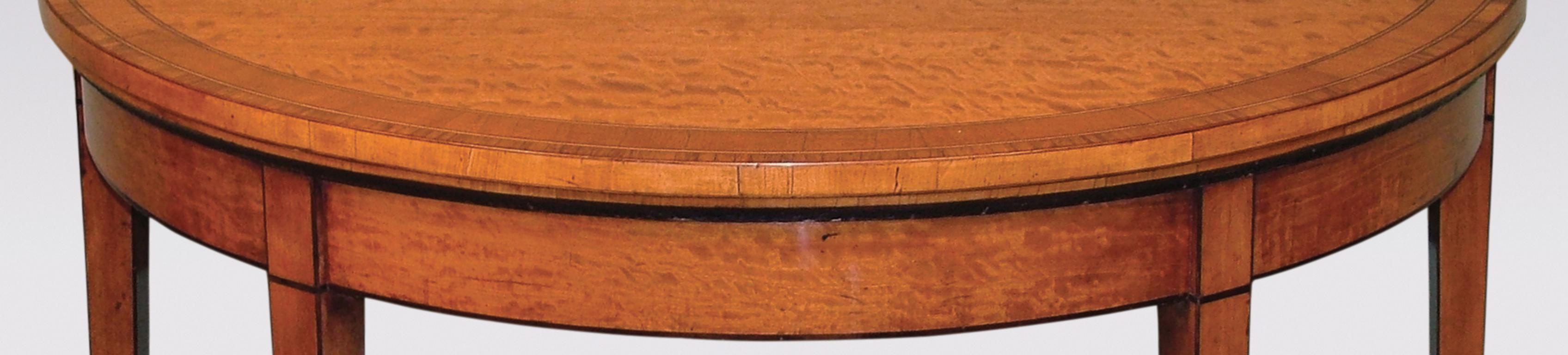 English 18th Century Sheraton Period Satinwood Card Table For Sale