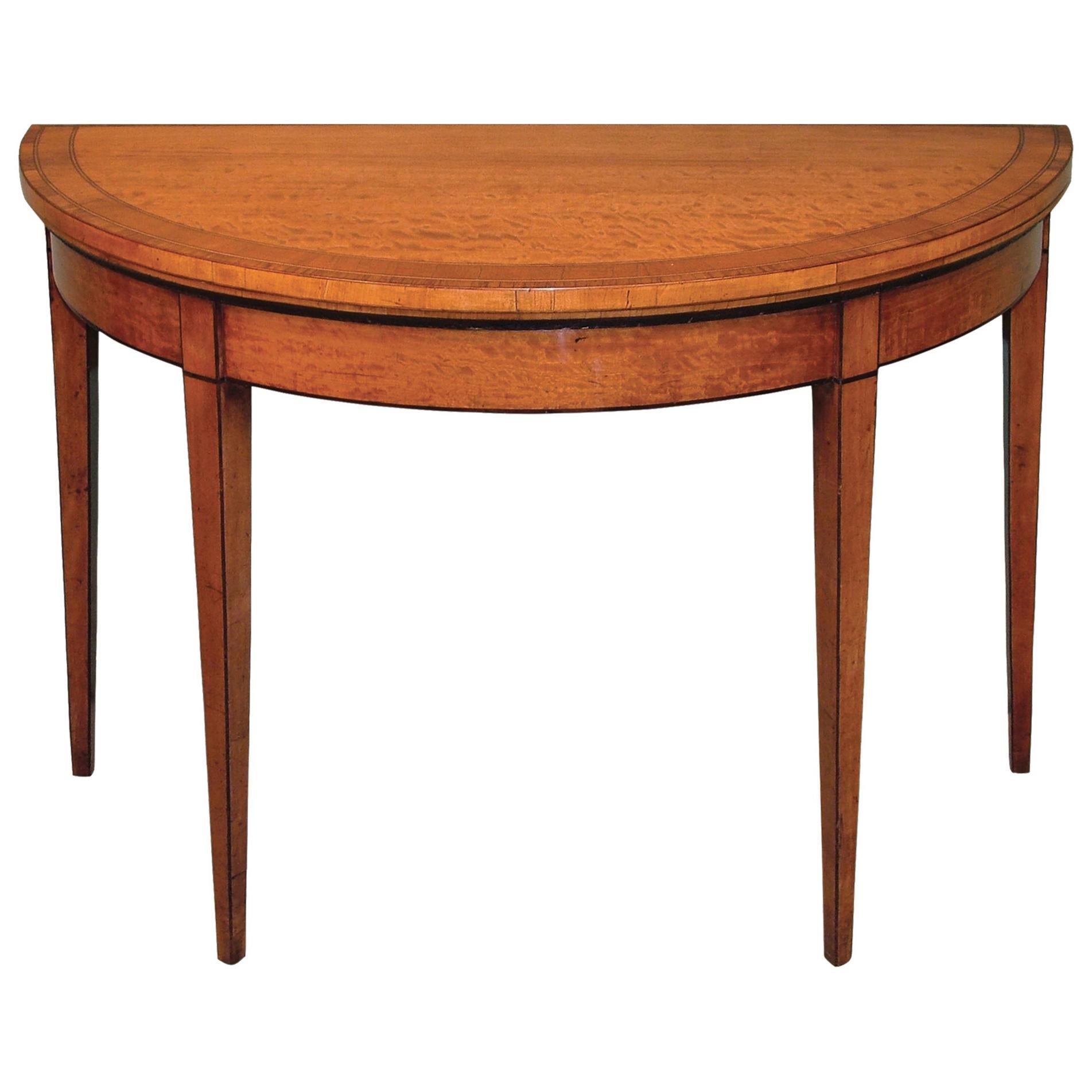 18th Century Sheraton Period Satinwood Card Table For Sale