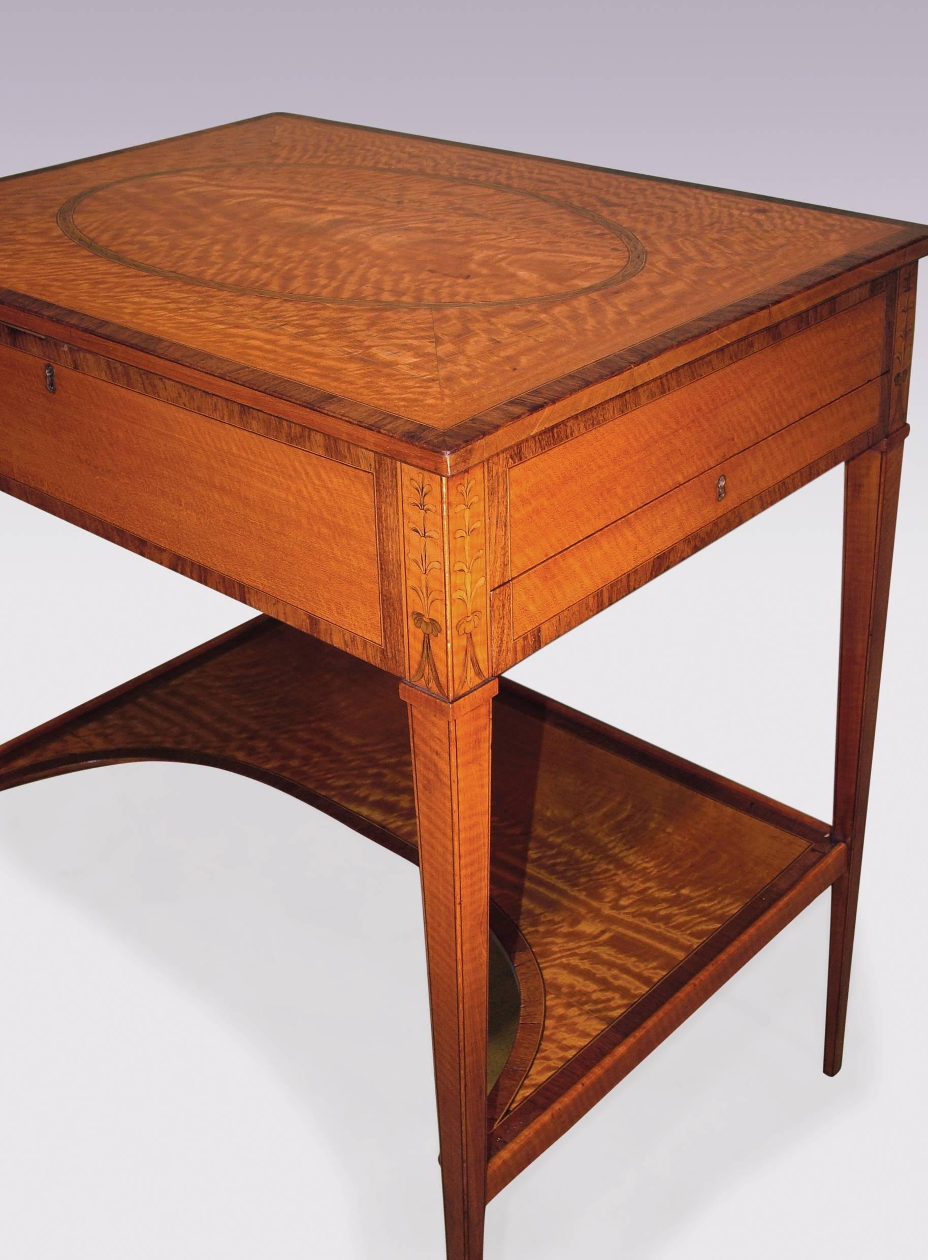 Polished 18th Century Sheraton Period Satinwood Occasional Table For Sale