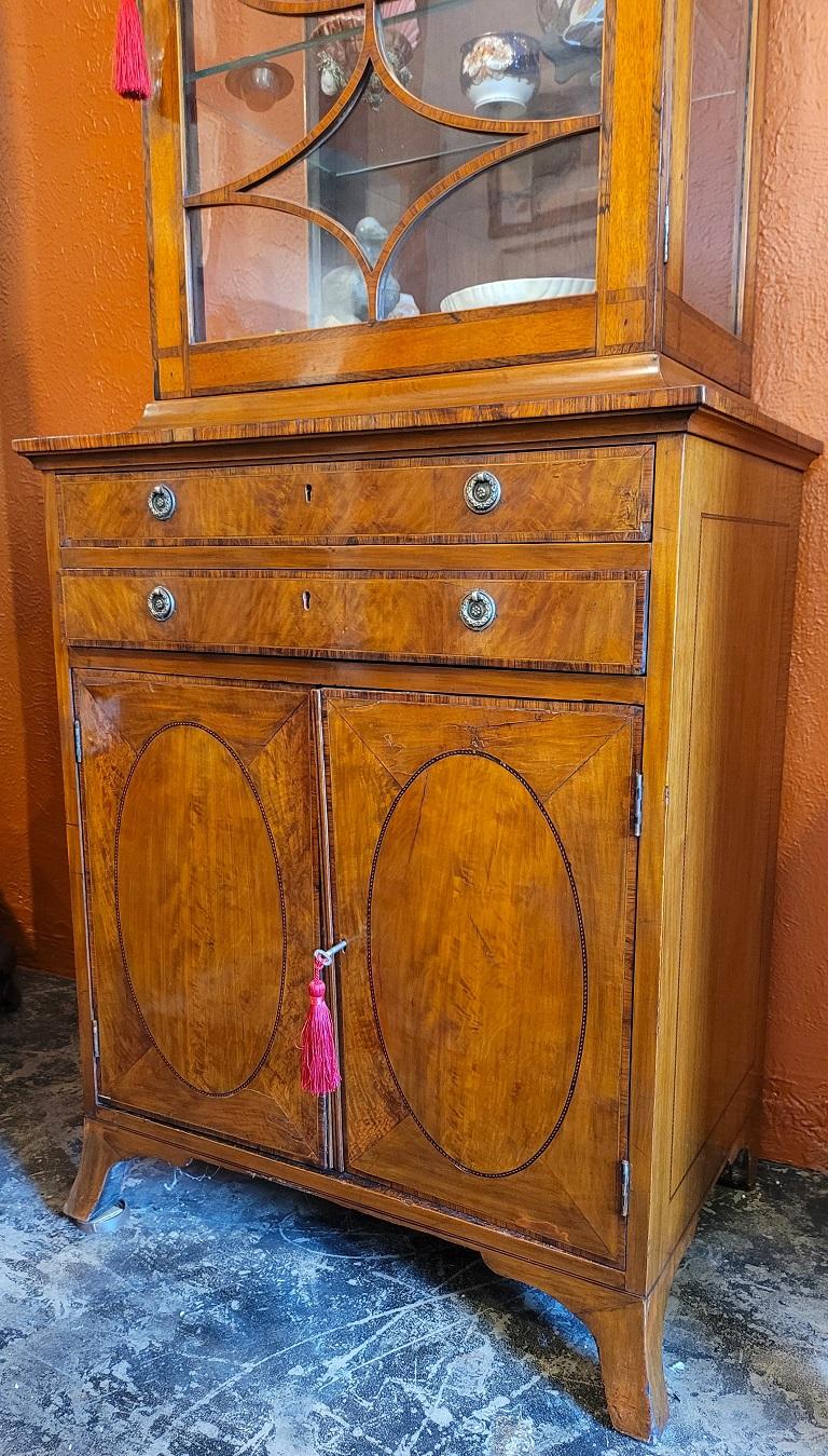 18C Irish Sheraton Satinwood Display Cabinet For Sale 3