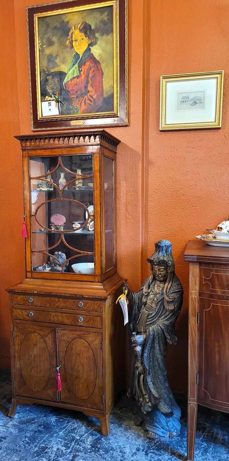 18C Irish Sheraton Satinwood Display Cabinet For Sale 5