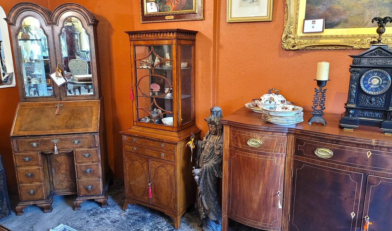 18C Irish Sheraton Satinwood Display Cabinet For Sale 6