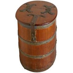 e de rangement de bateau du 18ème siècle en chêne et laiton pour saucière