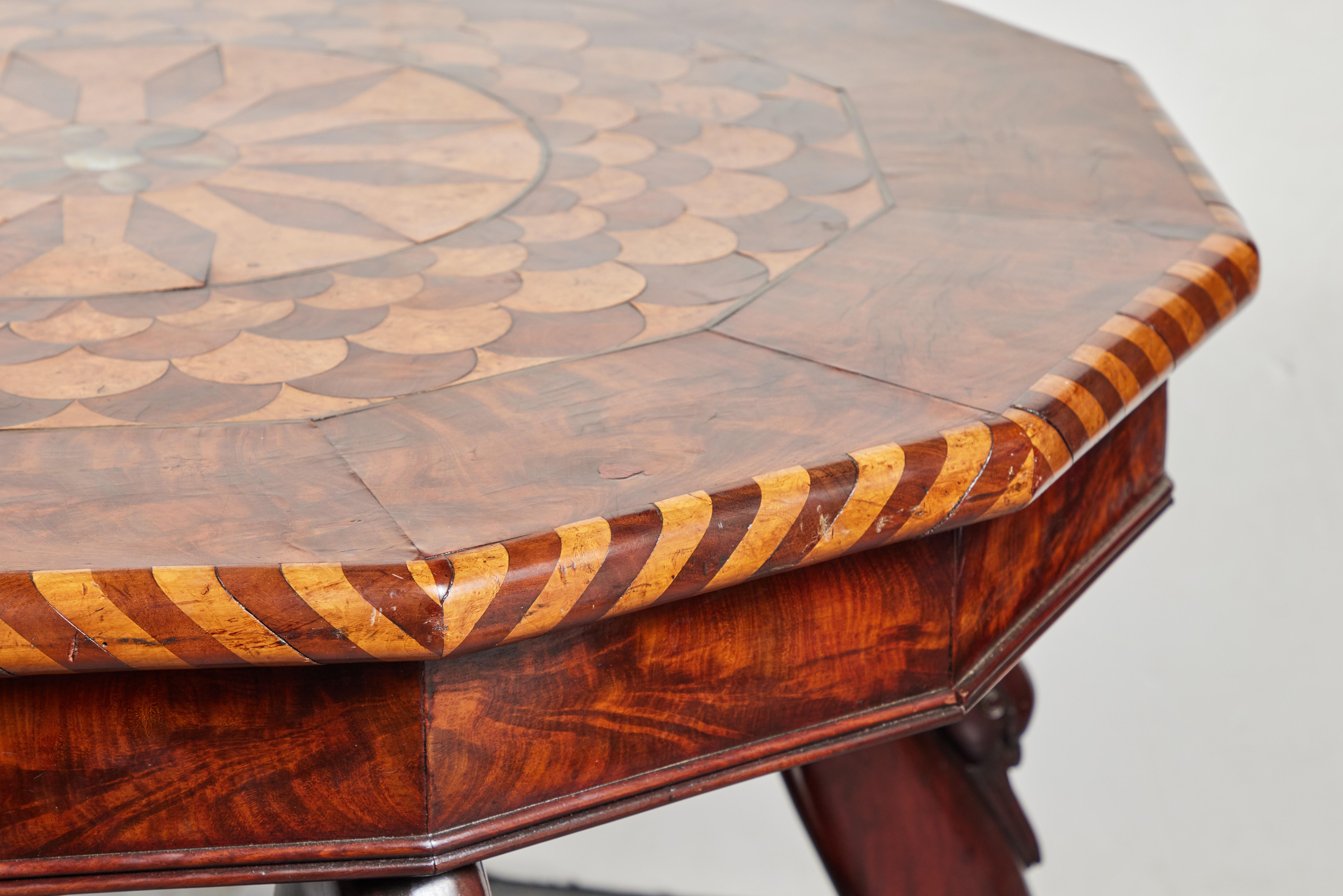 Mother-of-Pearl 18th Century, Sicilian Center Table For Sale