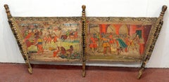 18th Century Sicilian Painted Cart Panel with Medieval Battle Scenes