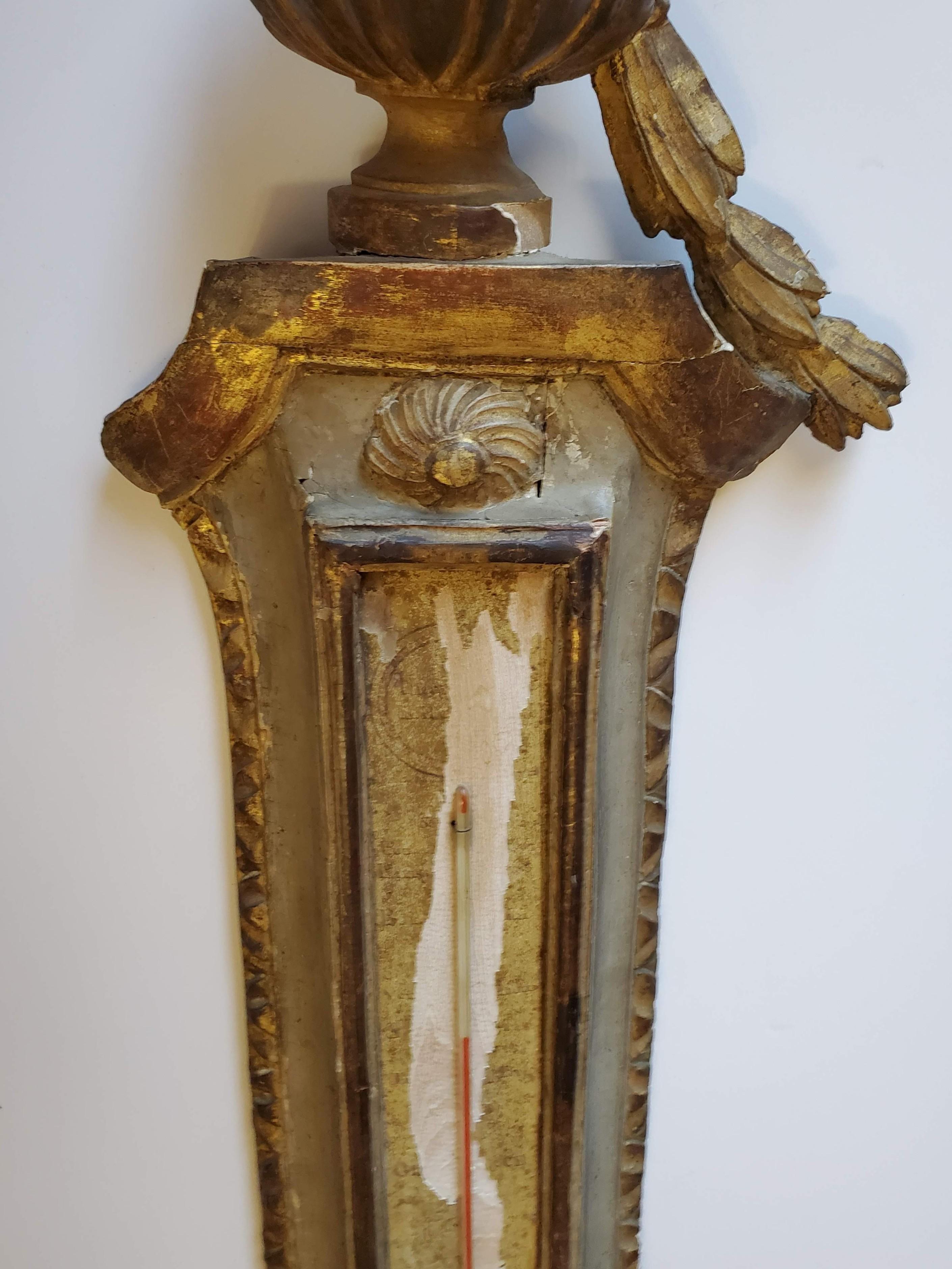 Antique French Louis XVI Period Signed Carcano Wall Barometer For Sale 4