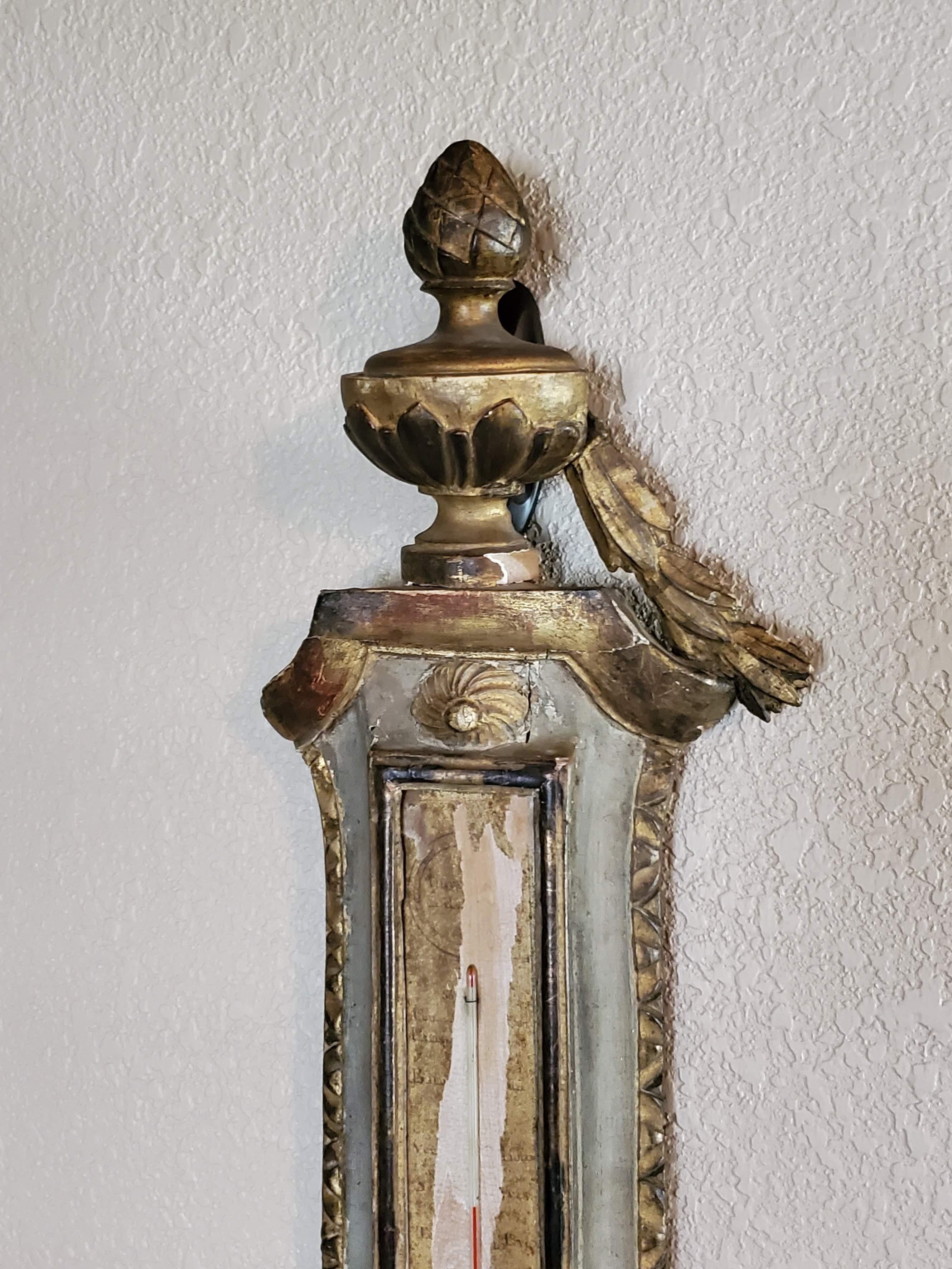 Antique French Louis XVI Period Signed Carcano Wall Barometer For Sale 6
