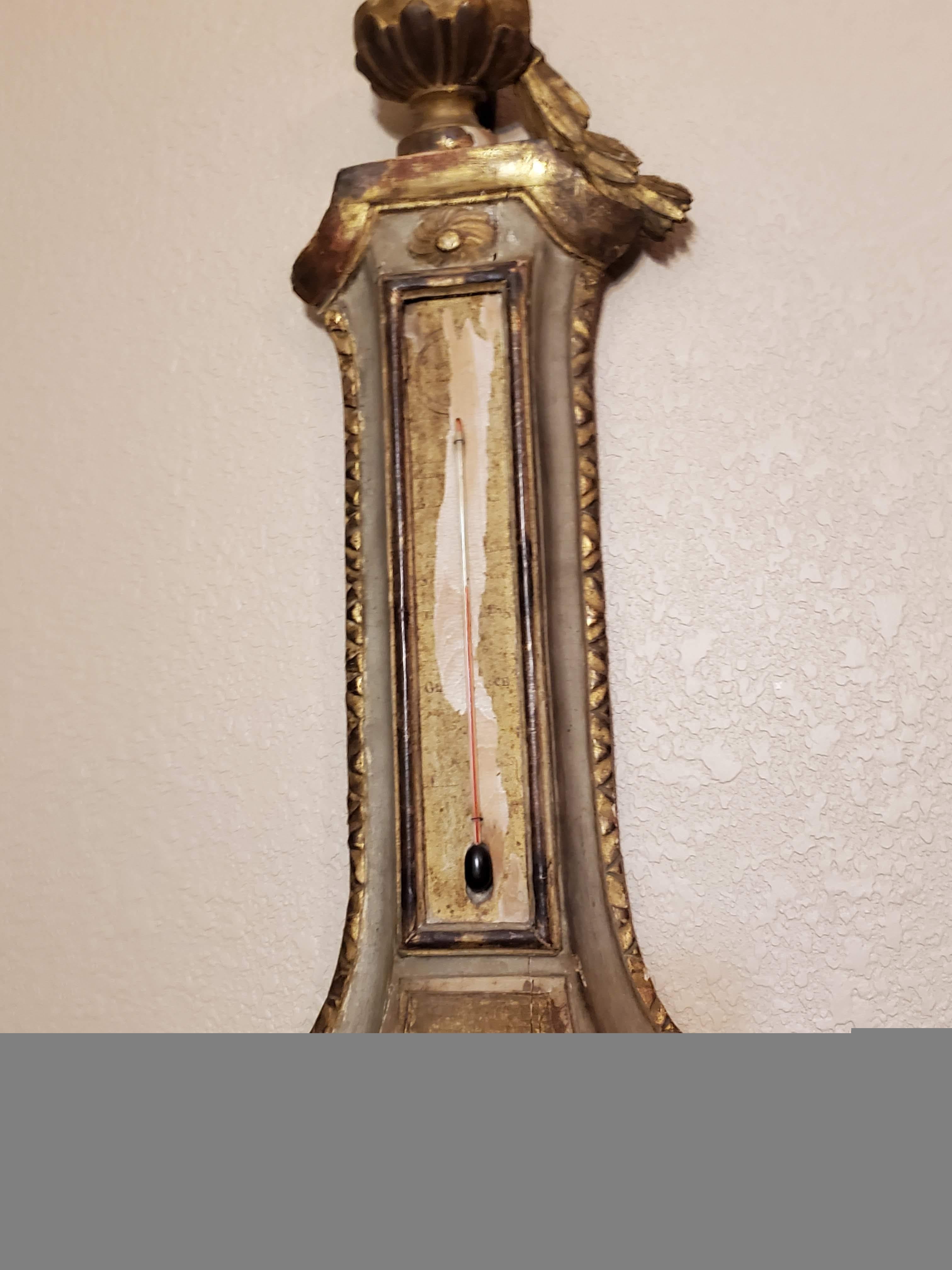 Antique French Louis XVI Period Signed Carcano Wall Barometer For Sale 13