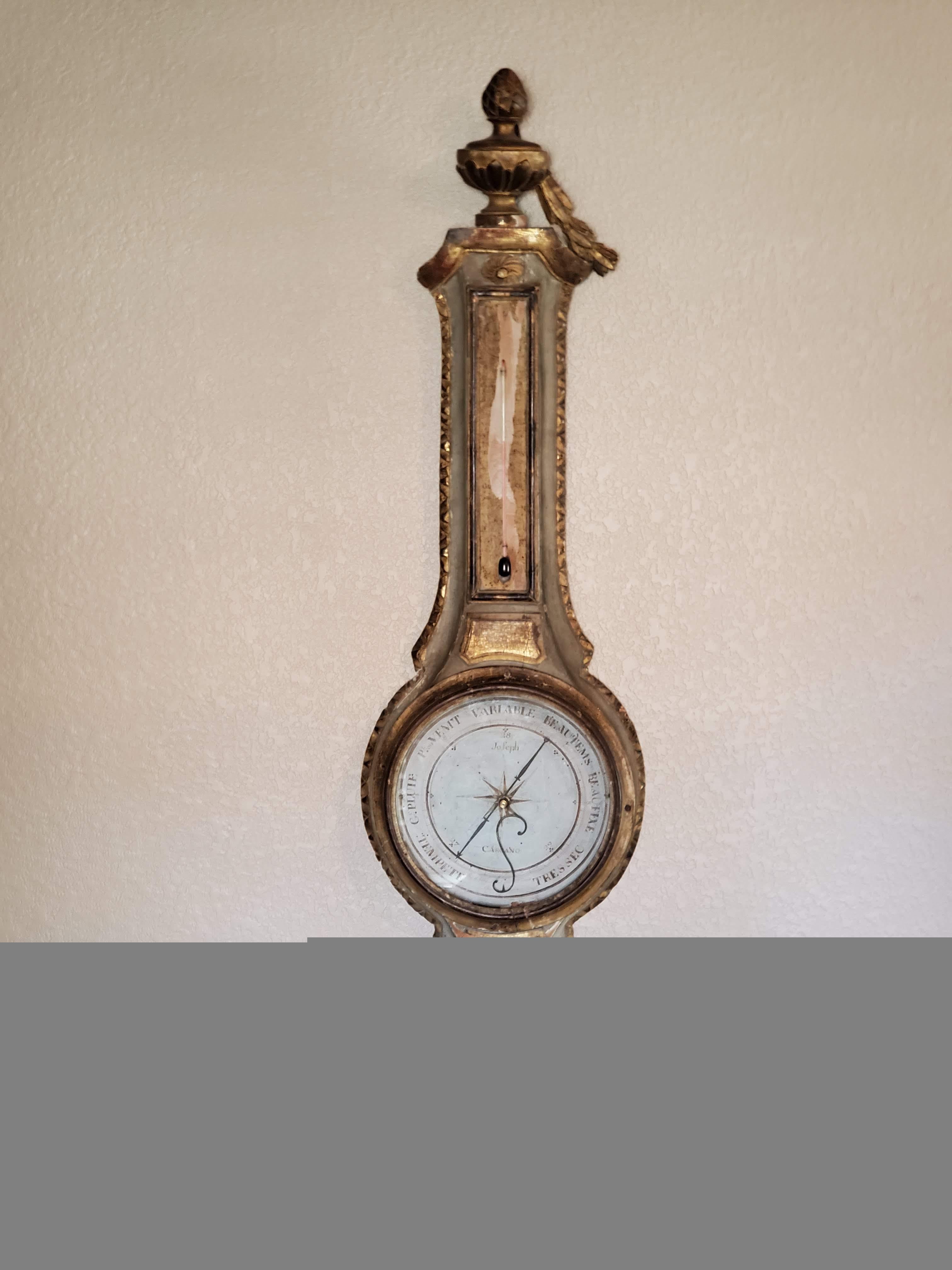 Antique French Louis XVI Period Signed Carcano Wall Barometer For Sale 14