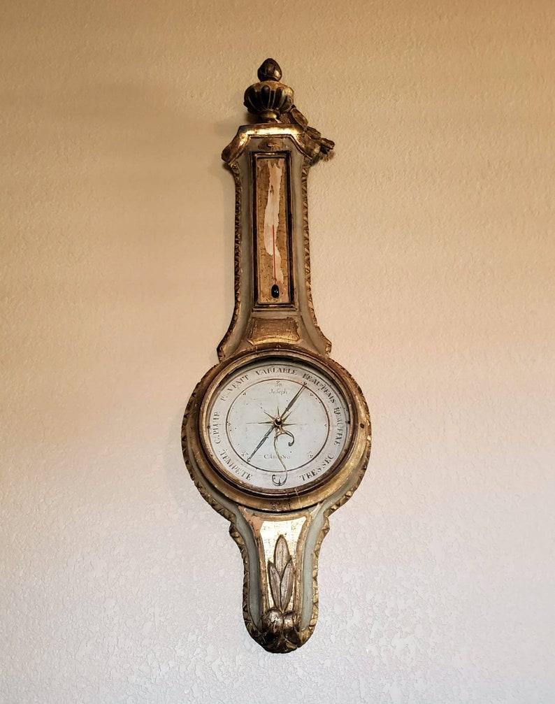 Antique French Louis XVI Period Signed Carcano Wall Barometer In Good Condition For Sale In Forney, TX