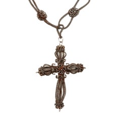 18th Century Silesian Iron Work Cross Necklace