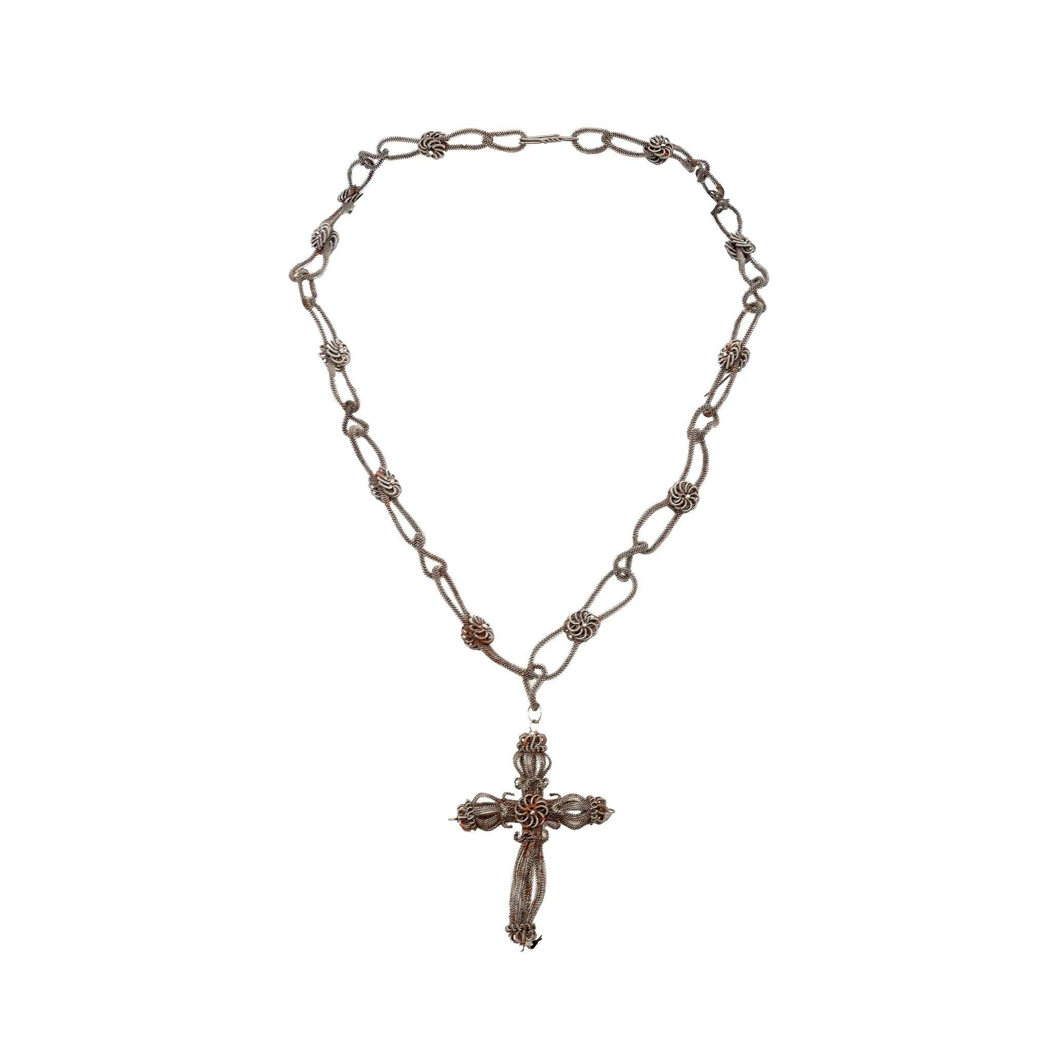 Collier de croix en fer forgé de Silésie du XVIIIe siècle
