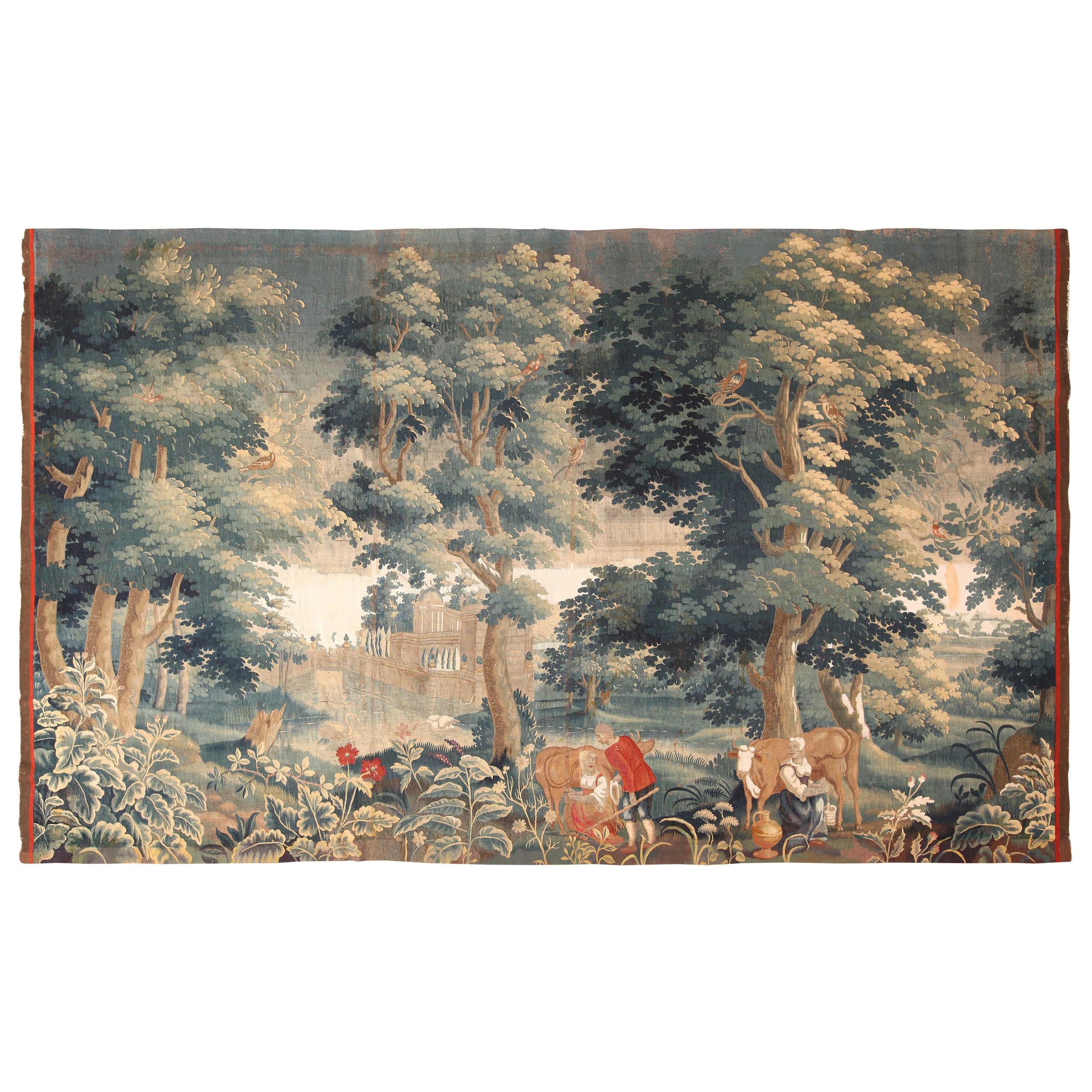 18th Century Silk And Wool Antique French Tapestry. 9 ft 1 in x 15 ft