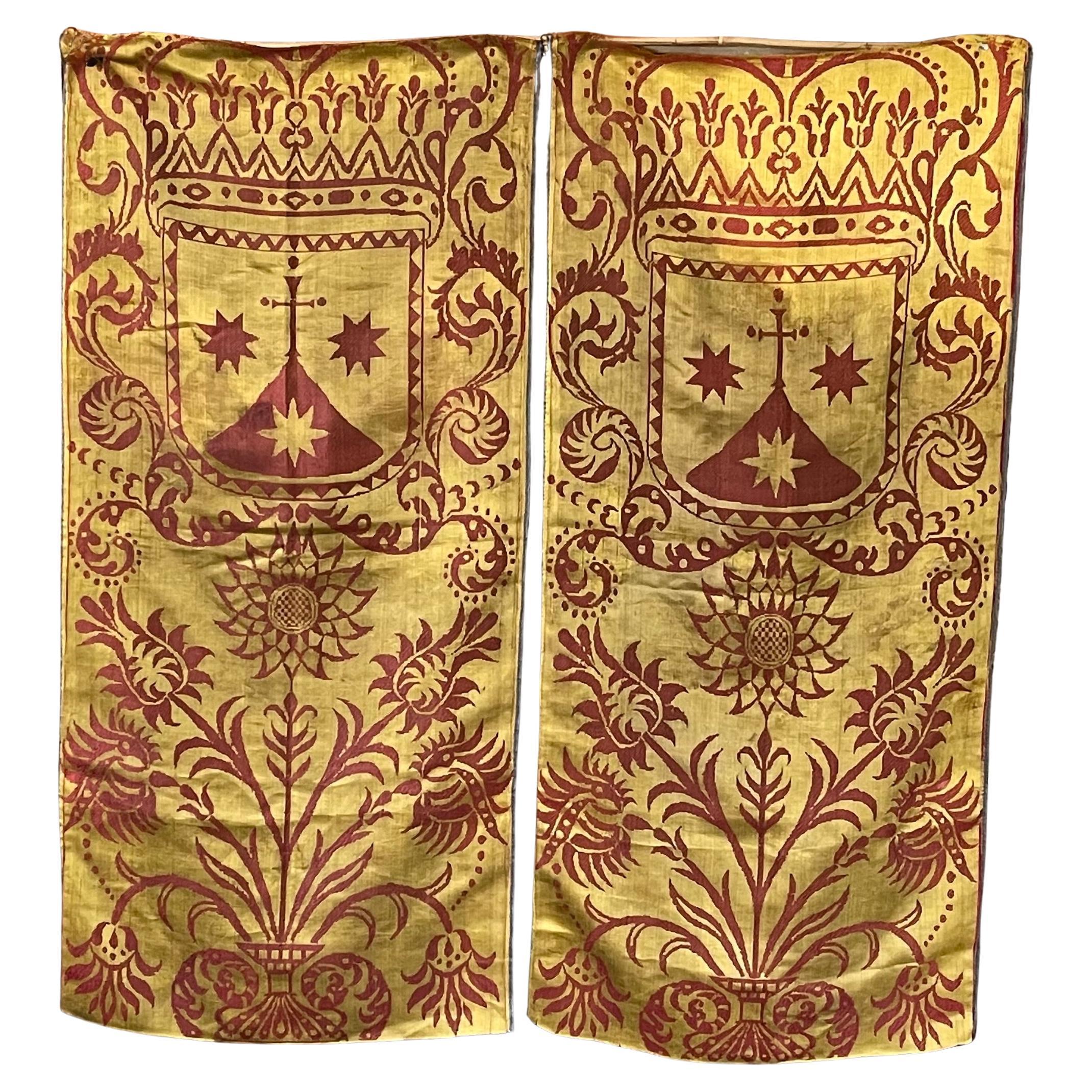 18th Century Silk Brocade Altar Frontals PAIR