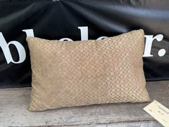 18th Century Silk Metallic Woven Pillow in Blush and Silver