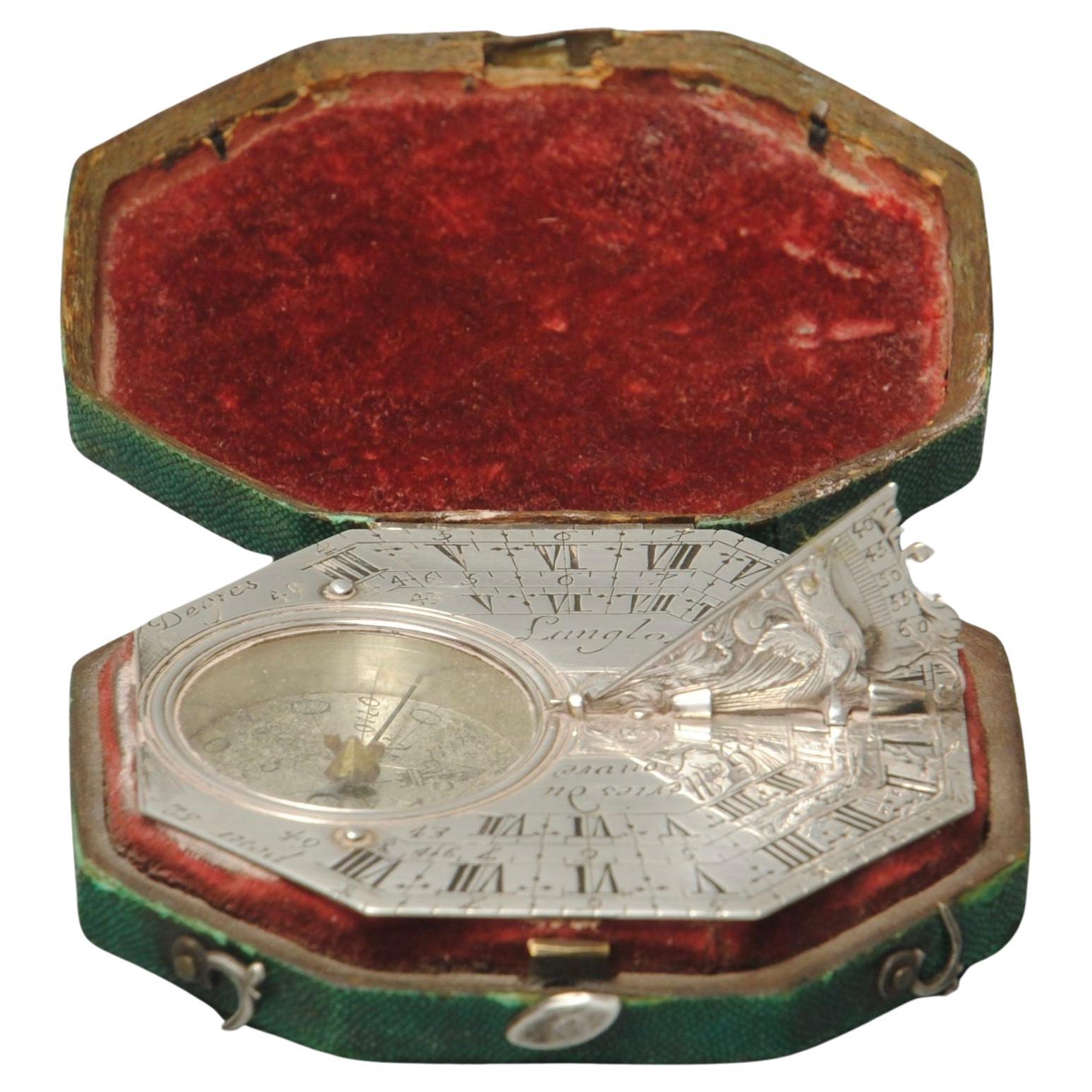 18th Century Silver Butterfield Dial By Langlois Paris