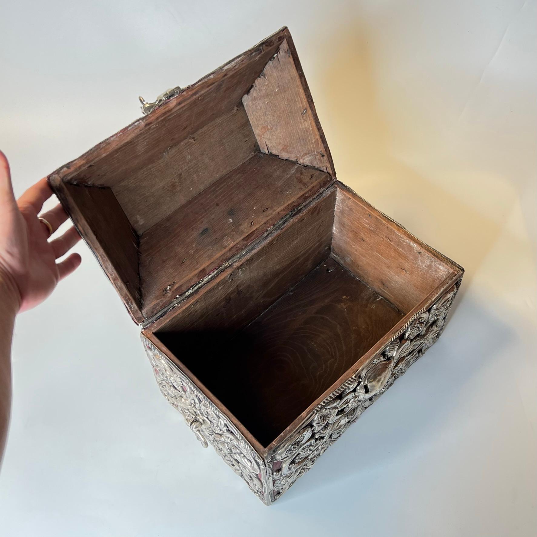 18th Century Silver Clad Box / Chest 6