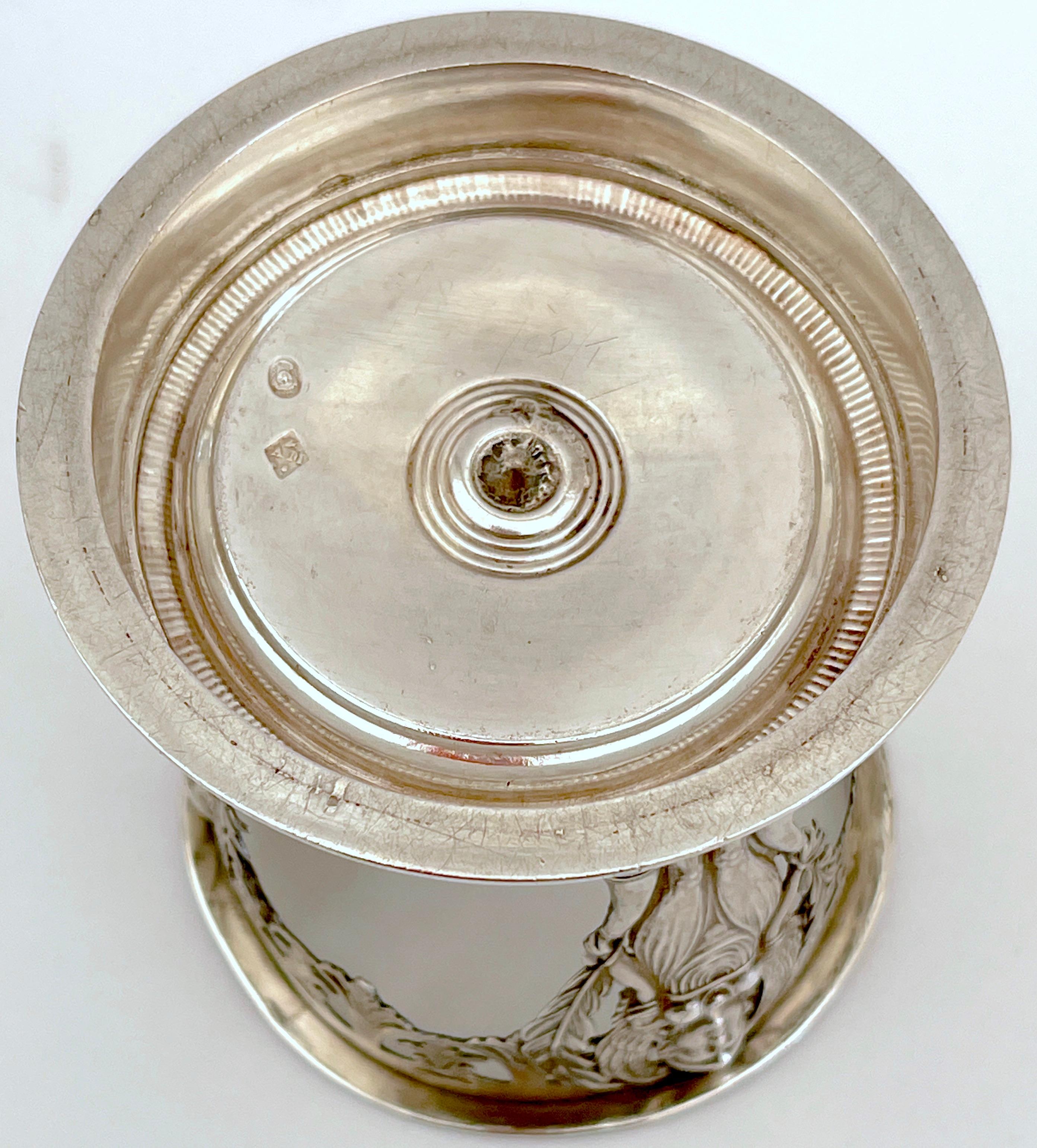 18th Century Silver & Cobalt Glass Vase, French 1st Republic, Paris 1798  For Sale 4