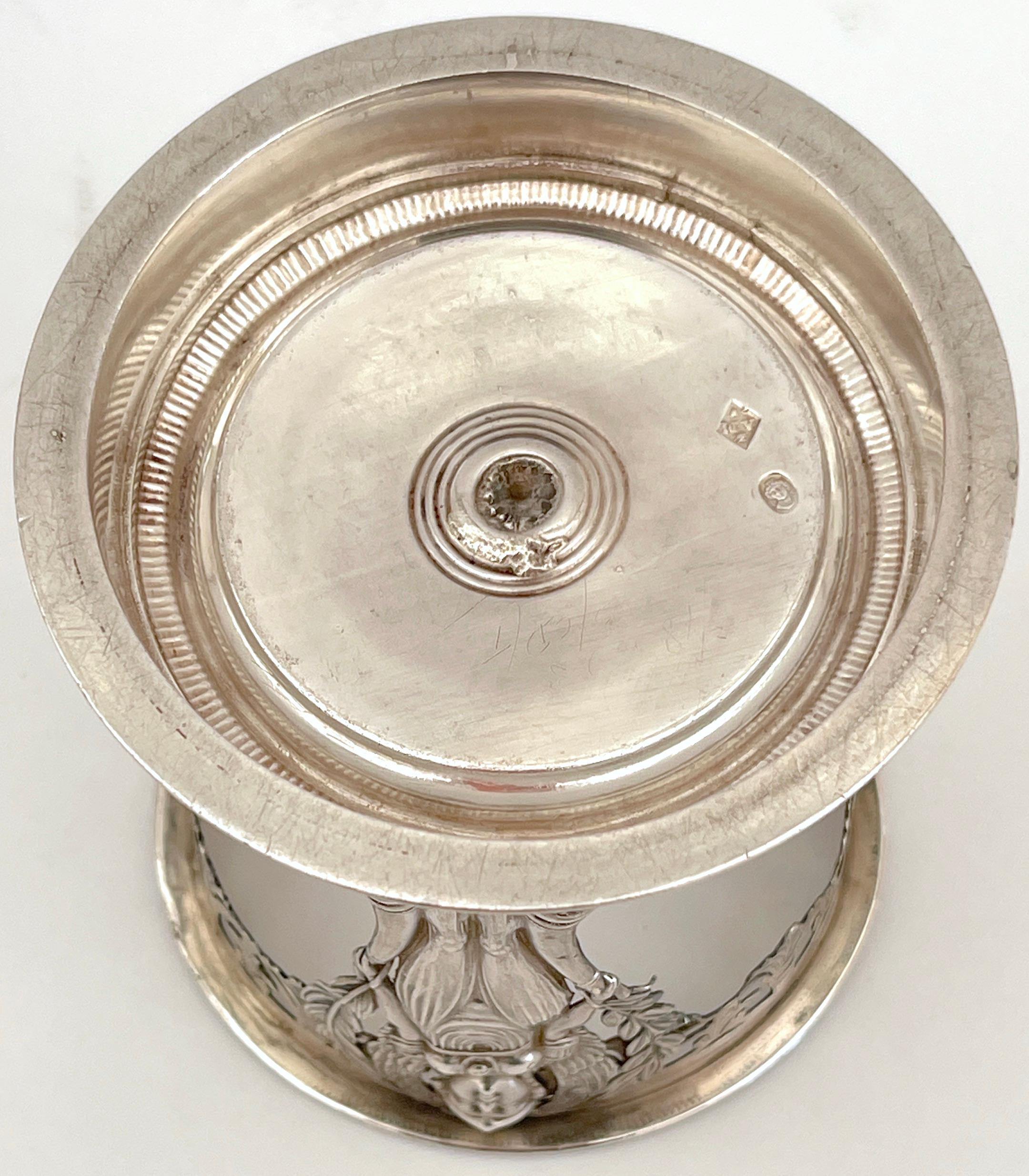 18th Century Silver & Cobalt Glass Vase, French 1st Republic, Paris 1798  For Sale 5